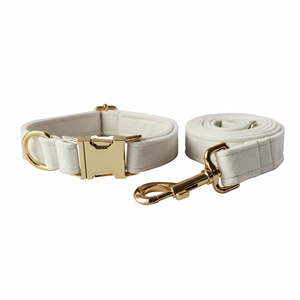 Love Dream Veet Set, laisse et collier de chien réglables doux et confortables avec boucle en métal robuste pour petits chiens de taille moyenne - Product Image 1