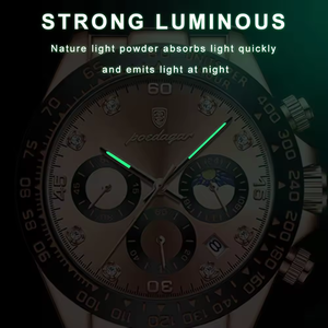 2024 Poedagar 629 nueva moda de lujo para hombre reloj de pulsera impermeable luminoso relojes de cuarzo reloj de acero inoxidable - Product Image 3