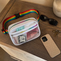 Sac banane promotionnel écologique arc-en-ciel avec logo personnalisé, sac de ceinture pour festival, cadeau d'entreprise, salon professionnel, vente en gros, OEM