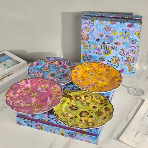 High End Exquisite Eco-Friendly Bone China Western Cuisine Sun Moon Star 10-Inch Flat Plate Gift <b>Box</b> Set - Product Image 6
