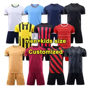 Custom 23-24 New Season Quick Dry Jersey Football Shirt Thailand Quality Uniform Sublimation Soccer Set Kids Thailand Jersey