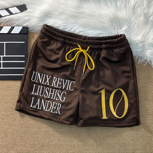 Streetwear Casual Elastic Waist Drawstring Breathable Worsted Cotton Embroidery Logo Sweat <b>Shorts</b> - Product Image 3