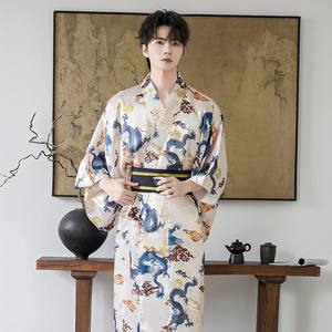 Robe de chambre pour <span class=keywords><strong>homme</strong></span> de style chinois tendance 2025, robe de chambre longue en satin de haute qualité, pyjama ample et confortable, robe de chambre pour dormir à la maison - Product Image 4