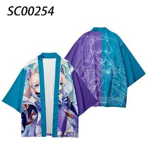 2025 estate Anime <span class=keywords><strong>Cos</strong></span> originale dio Genshin capo con orchidea notturna Cardigan cuore corallo Kimono piuma maglione - Product Image 5