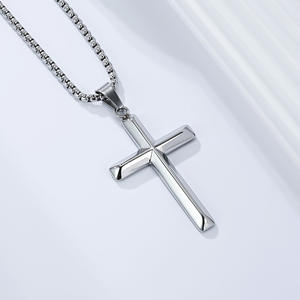 Unisex Titanium Steel <b>Cross</b> Necklace Pendant For Men Gift Jewelry - Product Image 4