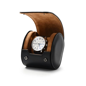 Étui de voyage cylindrique pour montres, boîte de rangement pour montres en cuir PU, support pour montres avec doublure intérieure souple, cadeau pour homme - Product Image 2