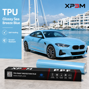 Film de protection de peinture (PPF) en vinyle TPU brillant OEM XP3M Bleu Vent Marin 7,5 mil, auto-réparant, anti-rayures, anti-jaunissement, avec canaux de libération d'air - Product Image 1