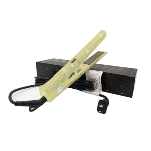 Piastra per capelli in ferro piatto Bling Bling Bling Diamante titanio 2 anni di cristallo elettrico superficie LCD per uso alberghiero sostituzione di ritorno - Product Image 6
