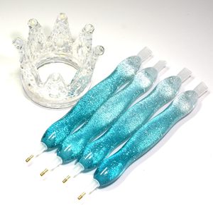 Kim cương nghệ thuật sơn khoan hạt bút phụ kiện công cụ kitdiamond sơn khoan bút placers đầu và đất sét tỏa sáng màu xanh - Product Image 2