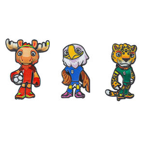 Pin Esmaltado de la Mascota del Juego de Fútbol Americano 2026 en EE. UU.: Alce, Leopardo y Águila Americana - Product Image 1