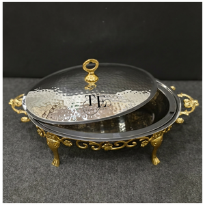 2026 Elegante y Moderno Chafing Dish Ovalado para Buffet de 4 Litros con Latón y Acero Inoxidable de Alta Calidad Disponible - Product Image 1