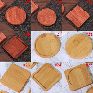 Ý tưởng quà tặng bán buôn Non-Slip <span class=keywords><strong>cup</strong></span> Mat đế lót ly bằng gỗ với khắc logo uống đế lót ly Walnut tre Vòng Trống hộp quà tặng - Product Image 3