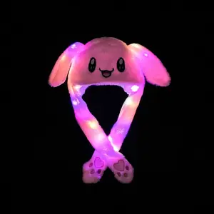 Mới Lạ Ánh Sáng Vương Miện Thỏ Quà Tặng LED Trẻ Em Động Vật Sang Trọng Đầu Di Chuyển Thỏ Bunny Ear Hat