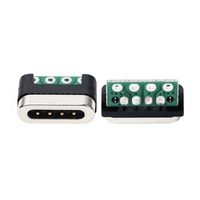Conector Magnético de Alimentación Micro USB 3A, Diseño Inverso Negro Personalizado, 4 Pines, Macho y Hembra