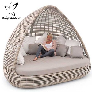 Meubles en osier d'extérieur avec coussins, lit de repos, chaise longue en teck pour <span class=keywords><strong>solarium</strong></span> - Product Image 2