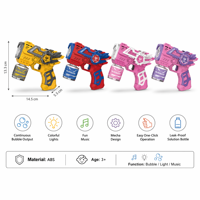 Pistola de Burbujas Mecha, Máquina de Burbujas Eléctrica con Luz y Música, Anti-Fugas 360°, Juguete de Burbujas Automático con un Solo Botón para Niños, Regalo para Fiestas al Aire Libre