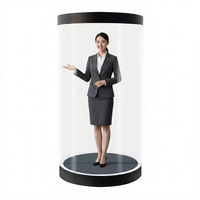 Vitrine d'affichage holographique cylindrique 3D interactive pour la publicité et les expositions commerciales