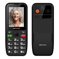 Botón SOS de pantalla de 2,4 pulgadas, teléfonos móviles 4G, teléfono de barra resistente, teléfono móvil básico de fácil uso con Batería grande de 1800mAh, memoria de 48 + 128MB