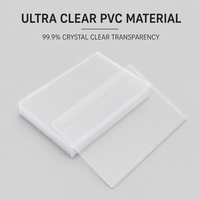 Protège-cartes rigides en PVC extra épais 180PT de qualité supérieure avec logo personnalisé pour cartes de visite, paquet de 25