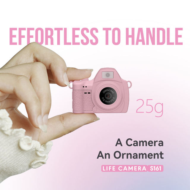 S161 Thumb Camera CCD 1.47 Inch 2K HD Sports Camera Portable Small Photo Camera Retro Telescopic Necklace Camera