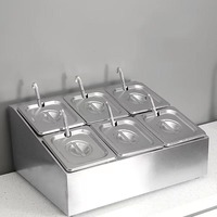 Bacs de service professionnels en acier inoxydable pour buffet, format GN 1/4, conteneurs de stockage alimentaire, support pour bacs GN