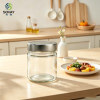 Toples Kaca Silinder Transparan Polos 180ml, Cocok untuk Selai, Marmalade, Selai Kacang, dan Kemasan Set Hadiah Makanan
