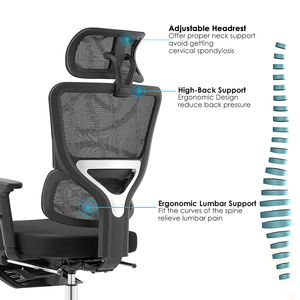 Venta al por mayor de Foshan silla de oficina ergonómica con respaldo alto, sillas ejecutivas reclinables de malla para oficina con reposapiés - Product Image 6
