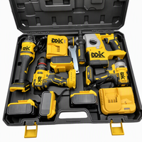 Kit d'outils électriques en acier inoxydable 20V, 5 pièces, avec batterie 5.0Ah, compact et léger pour une portabilité facile et une longue autonomie