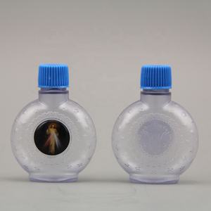 Fournitures Religieuses Décoratives pour Églises : Bouteille d'Eau Bénite en Plastique de 30 ml avec Bouchon à Vis et Autocollants pour Baptême et <span class=keywords><strong>Exorcisme</strong></span> - Product Image 2