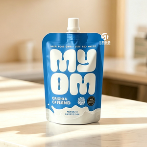 Custom Logo Eco Friendly Aluminum Foil Stand Up Spout Pouches For Juice Milk <b>Coffee</b> <b>Liquid</b> Beverage Packaging Factory Wholesale - Product Image 5