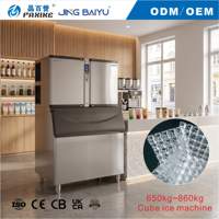 Machine à glaçons commerciale en acier inoxydable 650kg 860kg pour supermarchés, produits frais et chaînes de magasins de bubble tea