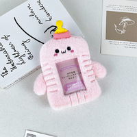 Porte-cartes photo en peluche de 3 pouces, mignon, petit porte-cartes pour idoles, étui pour photocards, cadre pour photocards, fournitures de rangement