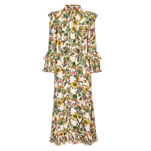 Casuales <span class=keywords><strong>de</strong></span> moda <span class=keywords><strong>de</strong></span> camisa <span class=keywords><strong>de</strong></span> cuello V vestido volantes Floral impresión falda <span class=keywords><strong>de</strong></span> manga larga <span class=keywords><strong>de</strong></span> Navidad Fiesta <span class=keywords><strong>Vestidos</strong></span> <span class=keywords><strong>de</strong></span> Cóctel Maxi - Product Image 5