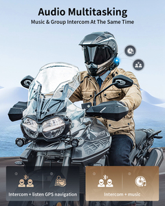 Fodsports หมวกกันน็อคกันน้ำ10ผู้ขับขี่รถจักรยานยนต์อินเตอร์คอม FX8โปร BT5.0มอเตอร์ไซค์อินเตอร์คอมอุปกรณ์เสริม - Product Image 3