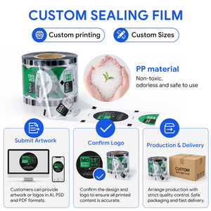 Custom Logo Transparent PP Sealing Roll Film Food Grade for Bubble Tea Milk Tea Juice <b>Paper</b> Plastic Cup - Product Image 2