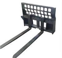 Châssis de fourche à palettes avec plaque de protection à trous rectangulaires arrondis, dents à espacement réglable, châssis inférieur en boîte, gris semi-brillant