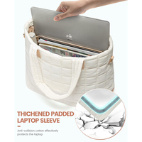 Sac fourre-tout matelassé en nylon personnalisé avec broderie, grand format, pour ordinateur portable 15,6 pouces, sac à main léger pour le travail, sac à main pour les voyages, la salle de sport, le week-end, pour femmes