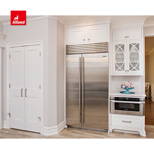 AllandCabinet Armoire de cuisine moyenne avec îlot blanc pur ivoire mat laqué - Product Image 4