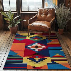 พรมคริสตัลเวลเวทลายแอบสแตรก รูปทรงสี่เหลี่ยมผืนผ้า ทนต่อคราบสกปรก ผลิตจากเส้นใยโพลีเอสเตอร์ สำหรับตกแต่งบ้าน - Product Image 4