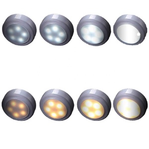 Đèn LED Màu Puck Đèn Ngủ Gần Tủ Quần Áo Nhà Bếp Đèn LED Cảm Biến Cảm Ứng Có Thể Điều Chỉnh Độ Sáng Dưới Tủ Màu Trắng Ấm + Đôi Màu Trắng - Product Image 1