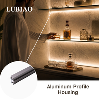Profilé en aluminium pour étagère en verre de 8 mm, armoire à vin, gris gentleman, rétroéclairage dégradé, boîtier YB2001-31