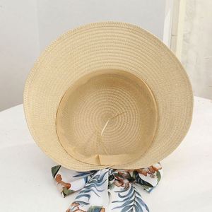 Wholesale Summer Outdoor Travel Casual Image Style Women Paper Straw Sun Beach <b>Hat</b> with Bow - Product Image 4