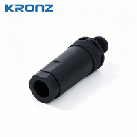 Connecteur circulaire industriel KRONZ M12 à 4 broches, codage A, assemblable sur site, PG9, tout plastique, mâle, étanche IP67