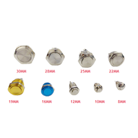 8mm allumé imperméable bleu LED mini 1NO haute tête autobloquant interrupteur à bouton poussoir en métal