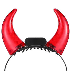 Bandeau de tête en cristal rouge LED d'origine Nicro, cornes de <span class=keywords><strong>diable</strong></span>, costume lumineux d'Halloween, bandeau de cheveux lumineux, fournitures de fête néon - Product Image 4