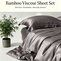 Ensemble de housse de couette de luxe en fibre de bambou biologique écologique, solide et rafraîchissante, 300TC, taille King, literie d'été