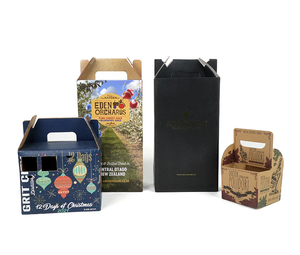 Caja de Vino Plegable de Fábrica, Caja de Almacenamiento para Café, Cartón Corrugado de Papel Kraft con Asa, Caja de Cartón para Bebidas - Product Image 2