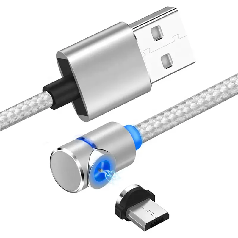 Cable USB de datos de carga rápida 3 en 1 de nailon trenzado magnético fuerte de alta velocidad