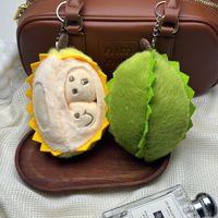 14cm Fruit Durian Pluche Speelgoed Sleutelhanger Stressverlichtende Pluche Pop Scatter Pop Pluche Hangertje Mascot voor Klauwautomaat Kussen Speelgoed