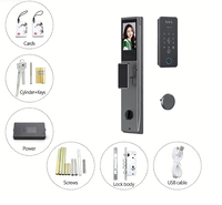 Kunci Pintar Tersembunyi Glomarket Flush Invisible Embedded Smart Lock Tuya WiFi Pengenal Wajah Interkom Video Kunci Keamanan Rumah Harga Terjangkau